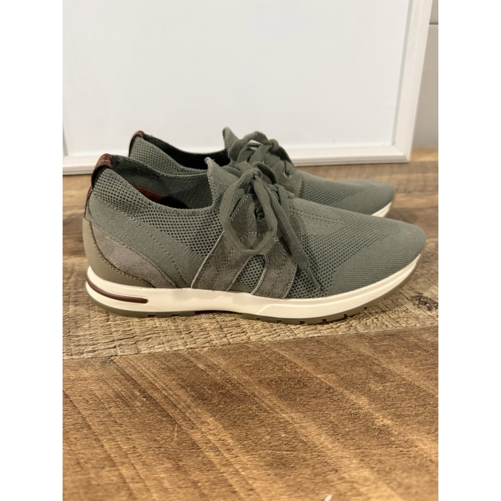 Loro Piana 360 LP Flexy Walk Lady Wish® Wool & Leather Sneakers Green Italy 36